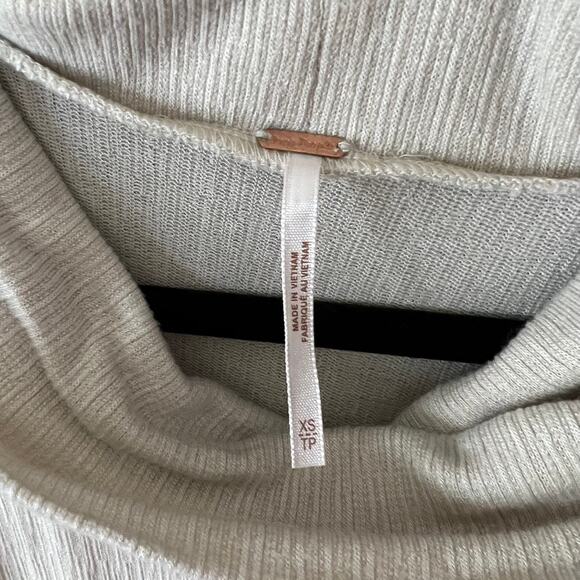 Free People Sundown Mini Dress Ruched Drawstring Side Cowl Neck Long Sleeve - Picture 7 of 8